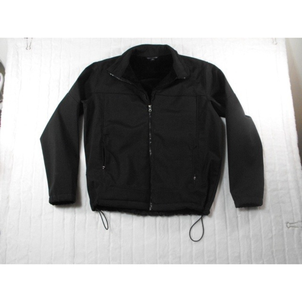 Urban Frontier Softshell Jacket Mens Large Black Excellent Fleece Lined Zip Up